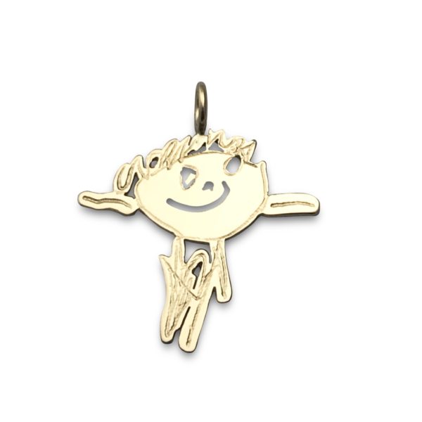 Artwork gold pendant 1 inch in solid 14k yellow gold can also be made in white gold or rose gold design your own