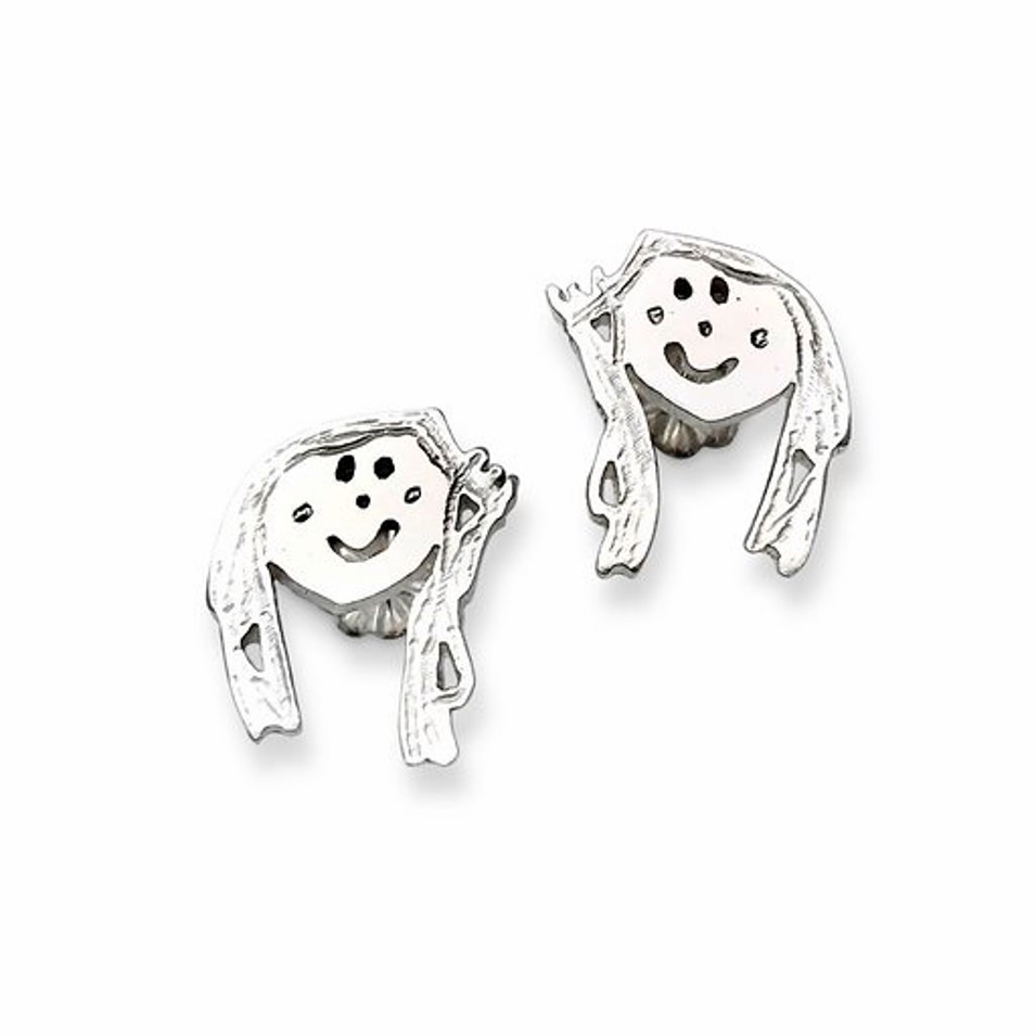 Silver Cow Stud Earrings For Kids-bdsngoinhaviet.com.vn