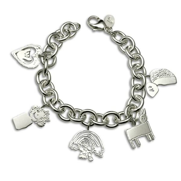 Classic charm bracelet with all of your kids drawings for mom
