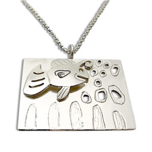 Double layer pendant from artwork by your children custom design and visually enhanced for a 3D look
