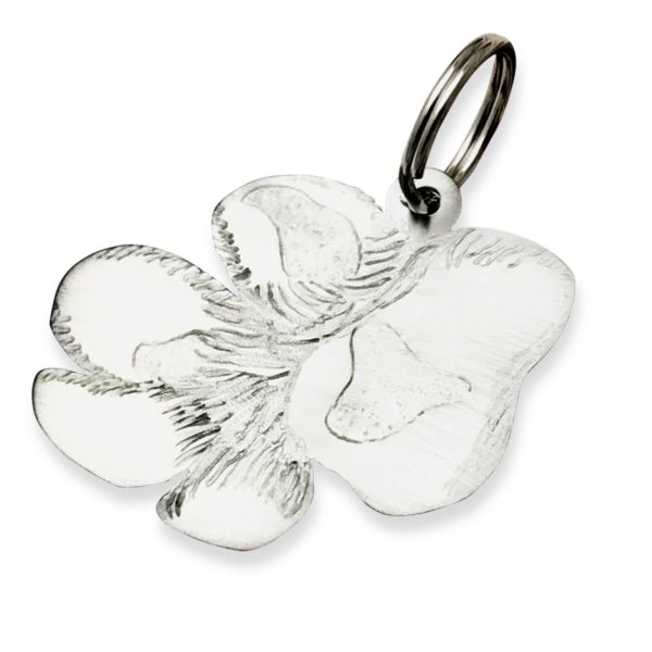 Paw Print key chain in titanium exact copy of your fourleged friends paw print or photo
