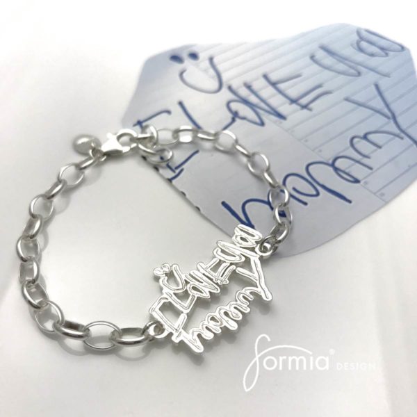love you mommy sports bracelet with smiley face, personally wirtten note as jewelry Valentine's day gifts