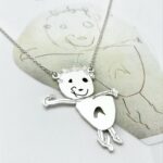 attached pendant necklace one little man portrait toddler art