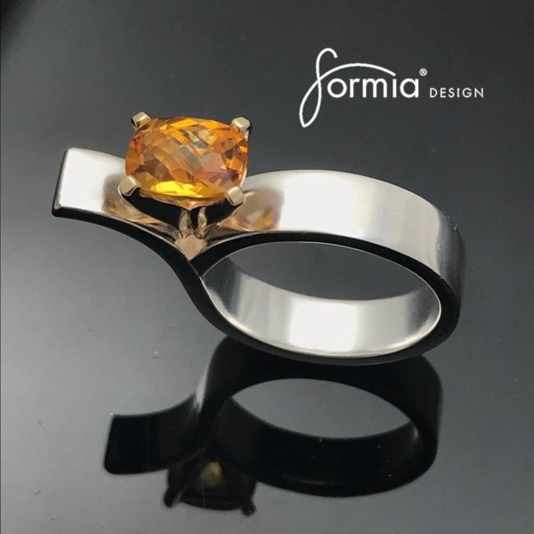 Asymmetrical Yellow Citrine Ring Collection Statement Rings- Limited edition and Design by Mia Van Beek Stunning and eye catching statement ring for the modern woman who LOVES the attention these rings brings to the wearer!