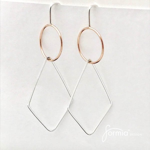 Rhombus earrings geometric design collection fine jewelry earrings