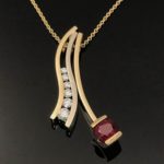ruby pendant and channel diamonds combination collection