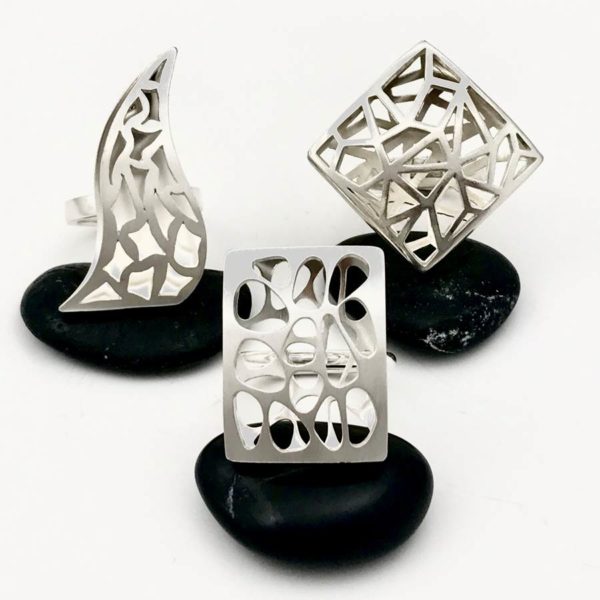 Shadow ring collection flame river rock and geometry