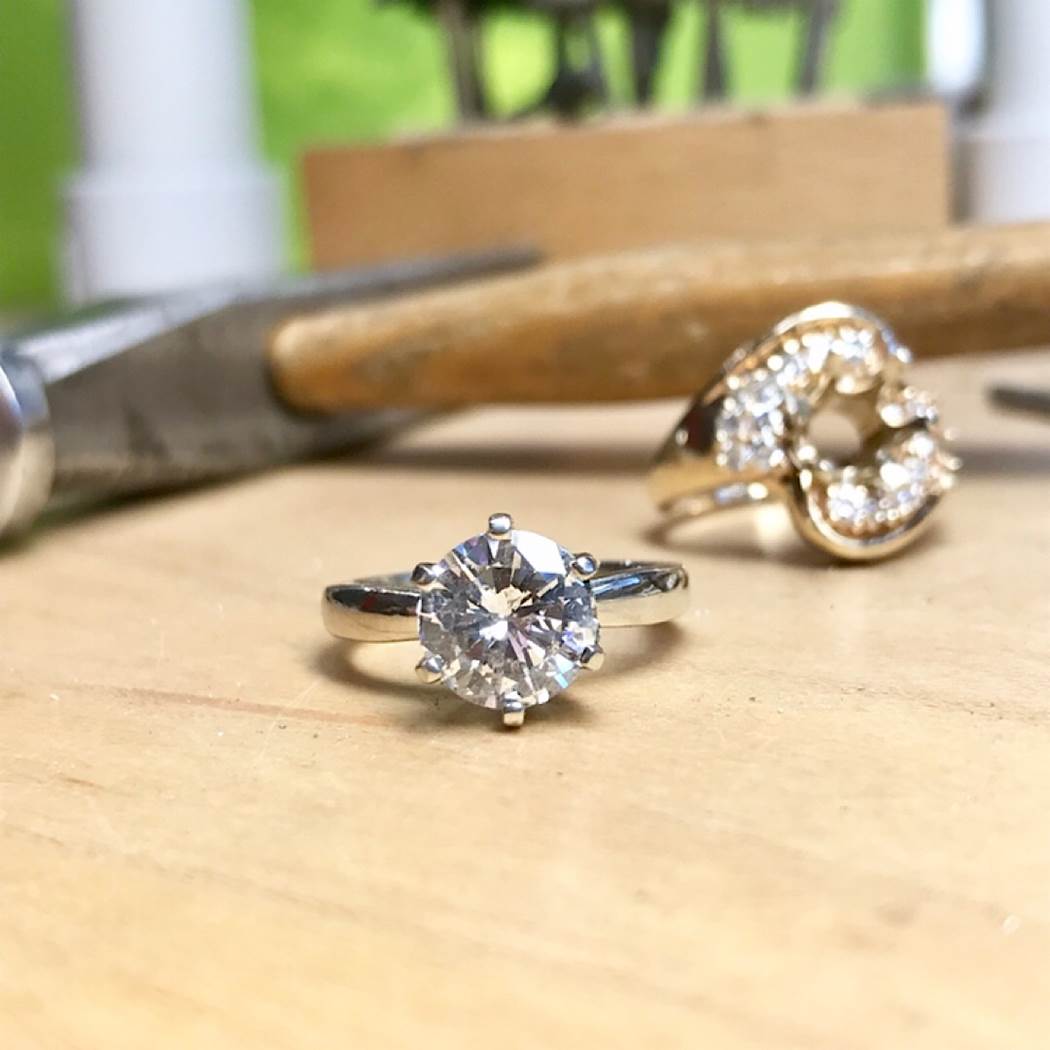 reusing the old diamond from family ring for a new modern engagement ring