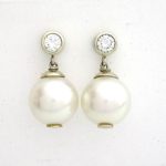 South sea white pearls custom made with diamonds for earrings