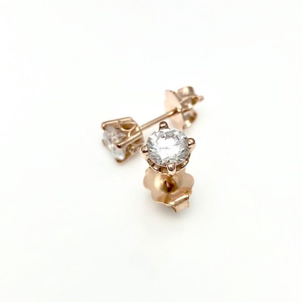 vintage diamond stud earrings rose gold and art deco design for the classy woman