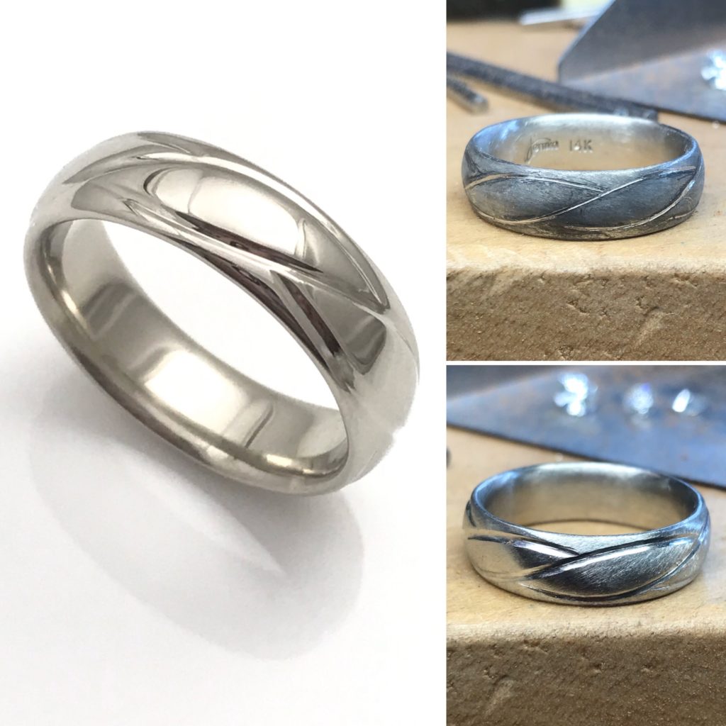 A grooms wedding band, custom made after his own vision