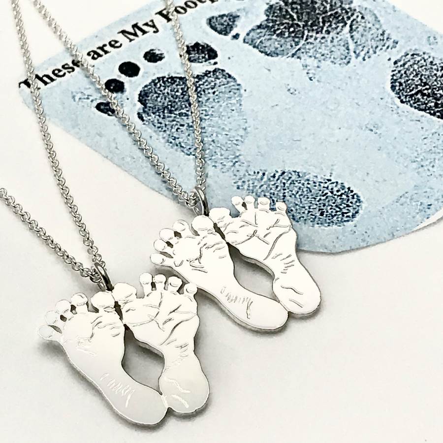 Baby feet necklaces for the first time mothers