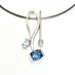 Blue gemstones together with Diamond, combination collection by Mia van Beek