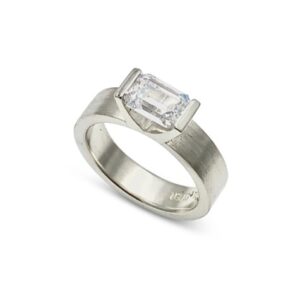 CZ Brave silver ring, engagement and wedding ring modernized solitaire