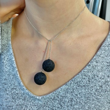 Lava rock beads for coolest and most clever necklace, tie chain necklace