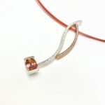 Mystic Topaz pendant together with rose gold Diamond curve pendant, fantastic glamour colors