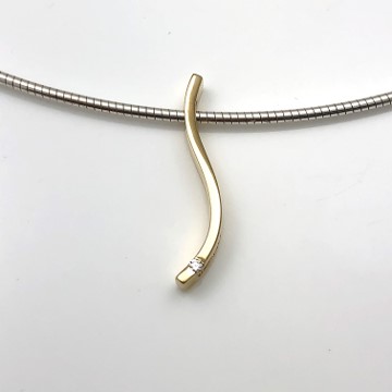Small Serpentine diamond pendant for the delicate jewelry lover