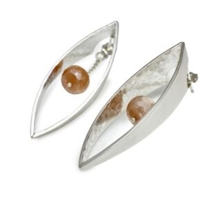 Hidden facets earrings with mystic moonstone earring dangle, interchangeable bead dangle