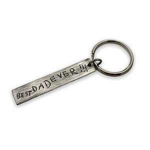 Personalized key fob with actual handwriting in silver