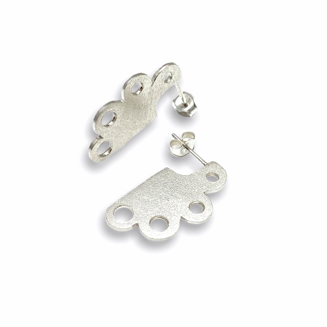 Bubbly cutting edge earrings in sterling silver