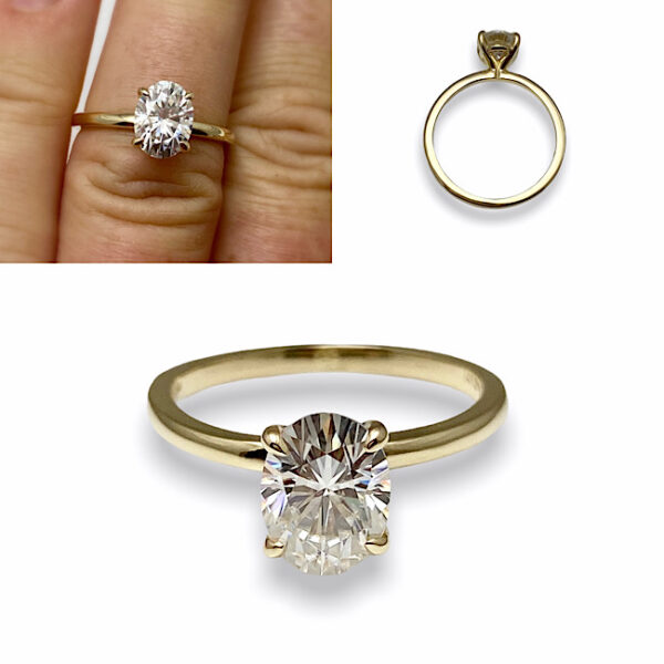Custom created engagement ring with finding specific diamond on request and design
