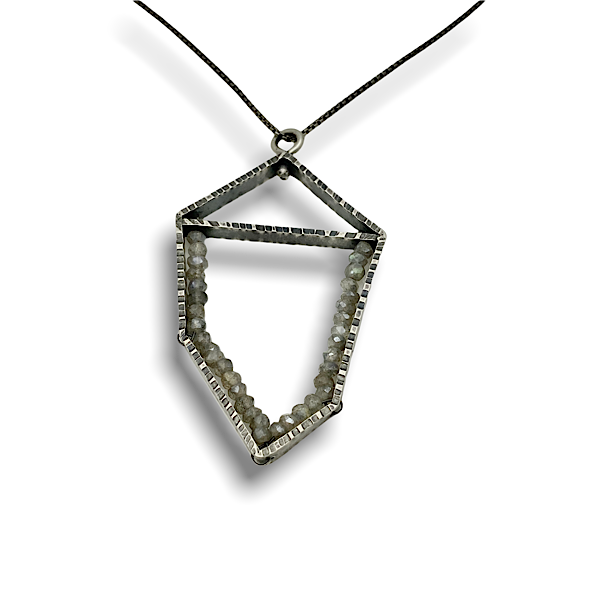 Bisected Polygon Pendant Labradorite gemstones, pendant necklace design