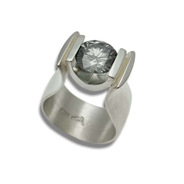 Royal gray Moissanite ring 3.50ct gray diamond