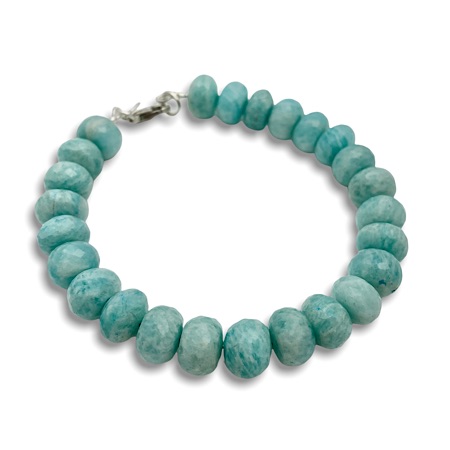 Green moonstone bead bracelet single strand