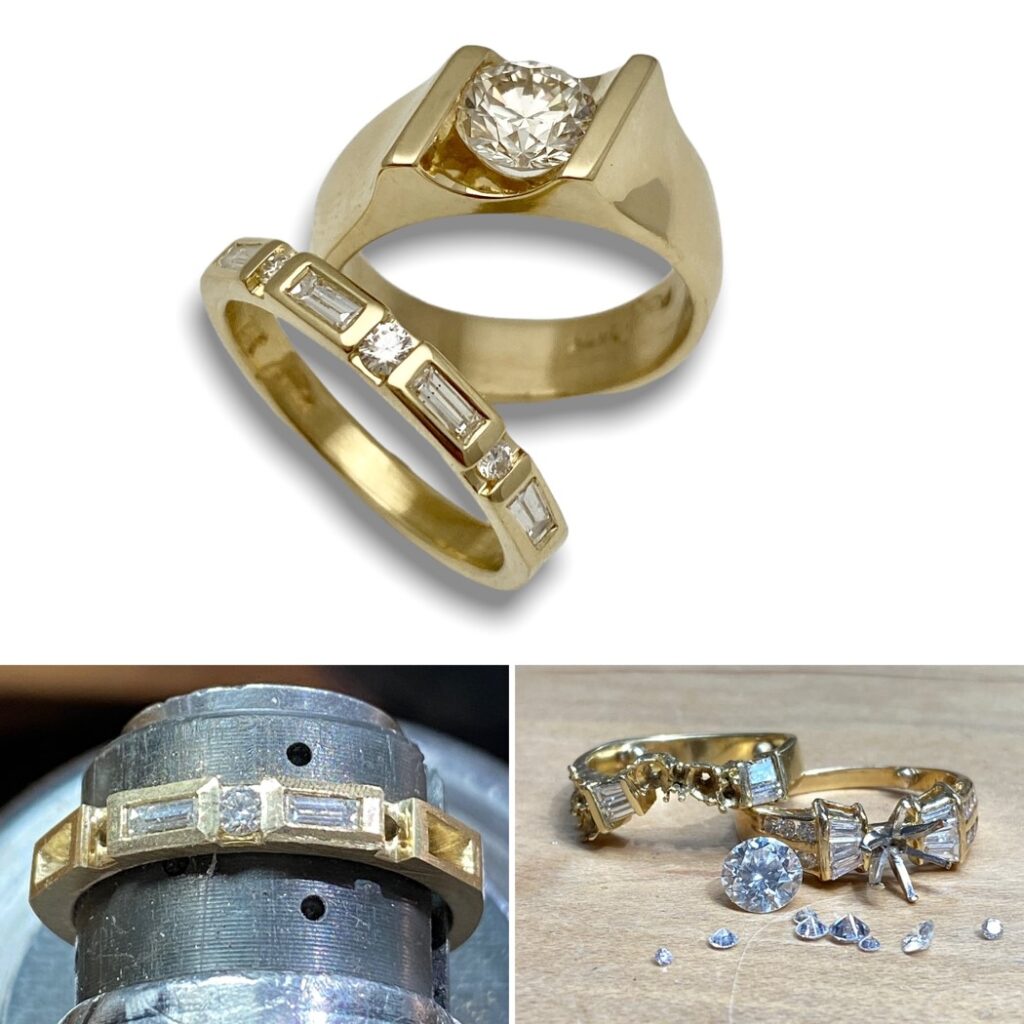 Simplified wedding rings, redesigned for more elegance and character, updated wedding ring design