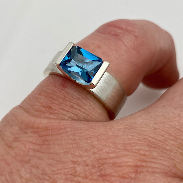 london blue topaz brave ring in sterling silver
