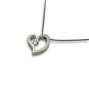 Steel Heart Pendant Necklace