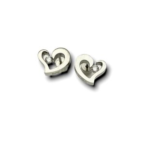 Heart Earrings stainless steel CZ