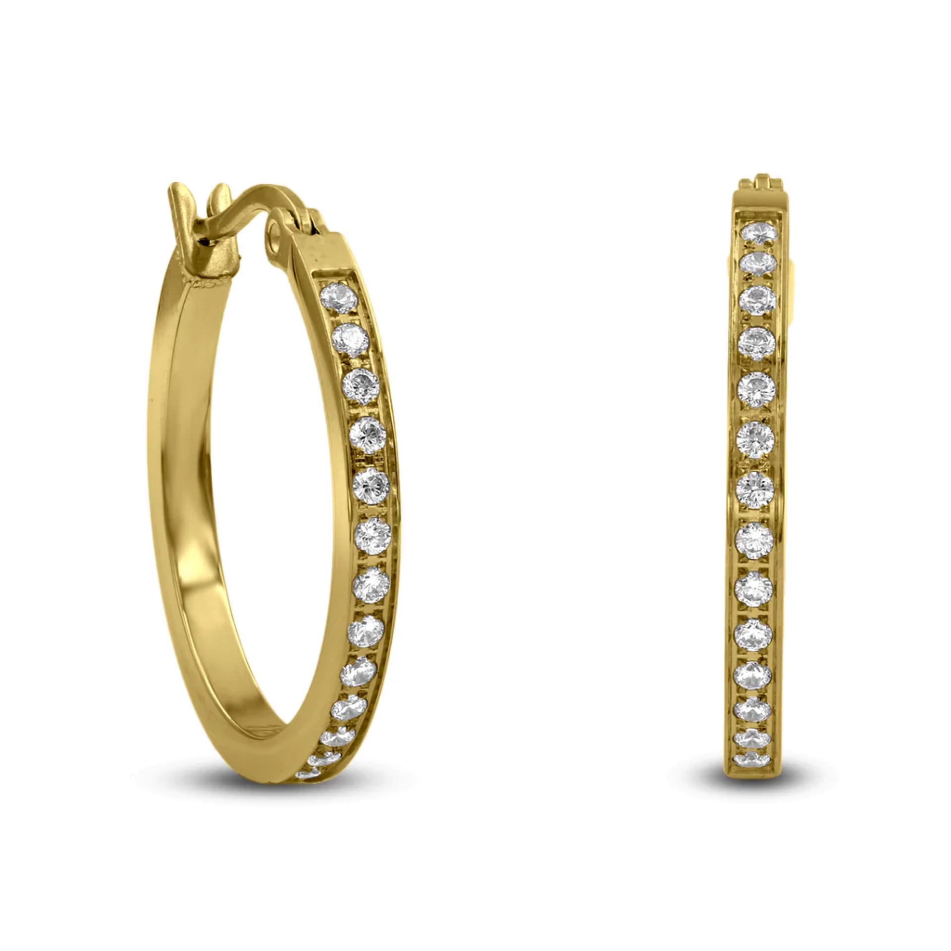 Pave Small Gold Hoop Earrings