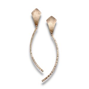 Kite design 14k rose gold dangle earrings