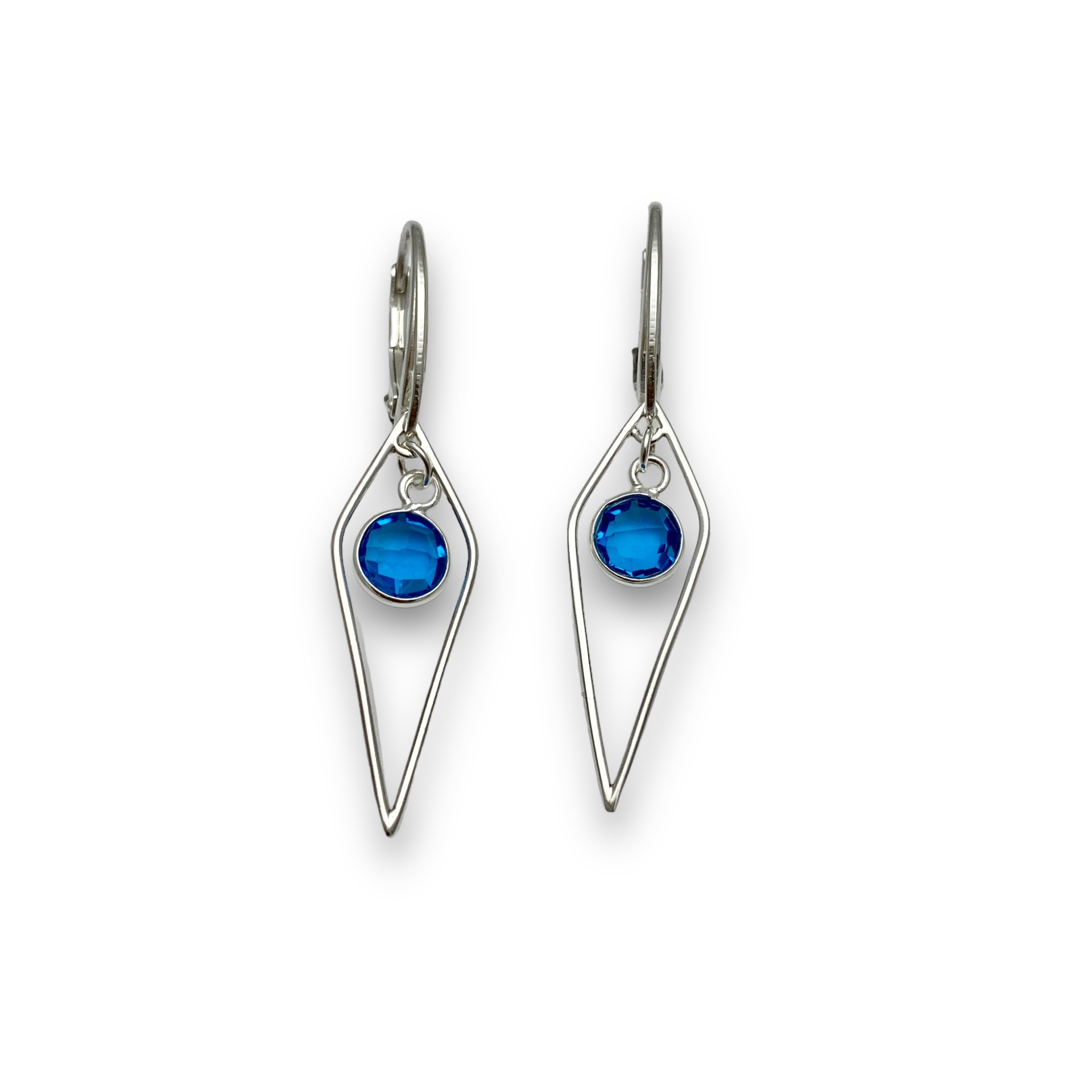 Blue topaz kite earring, dangle earrings
