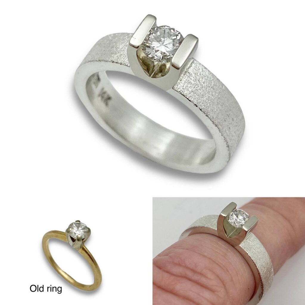Redesigned solitaire in updated modern design Brave ring